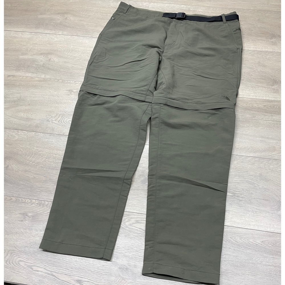 The North Face Paramount Trail Convertible Pants Men 40 Green NF0A4WAL Zip Off
